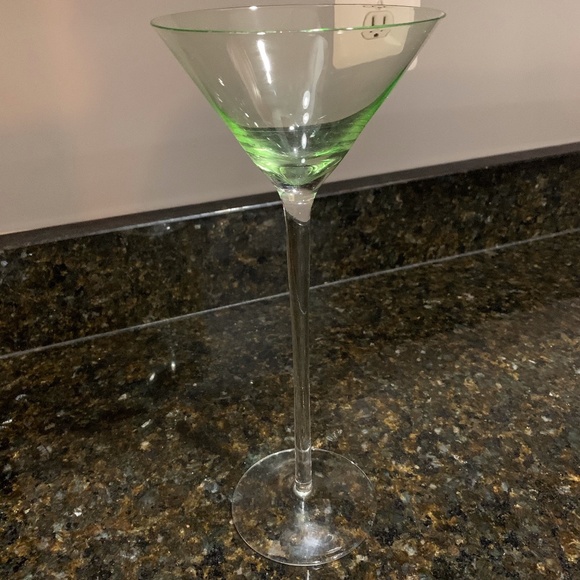 CB2 Tall 11 inch Martini Clear BLUE Tinted Glass - Picture 7 of 9